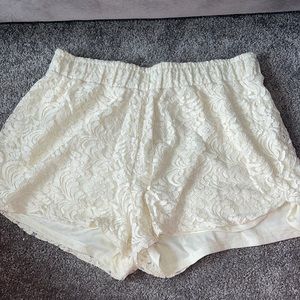 Lace cream colored shorts